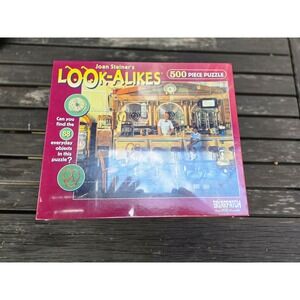 Vintage! Joan Steiner's Look-Alikes 500 PC Puzzle - The Diner/Soda Shoppe Scene!